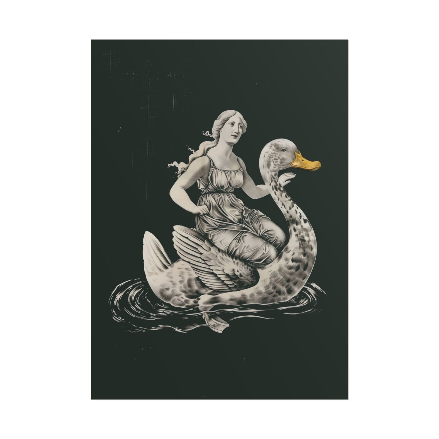 Venus riding a rubber duck Funny Poster for Bathroom Wall Art Vintage Funny Toilet Print Duck Poster Dark Minimalist Art Eclectic Print