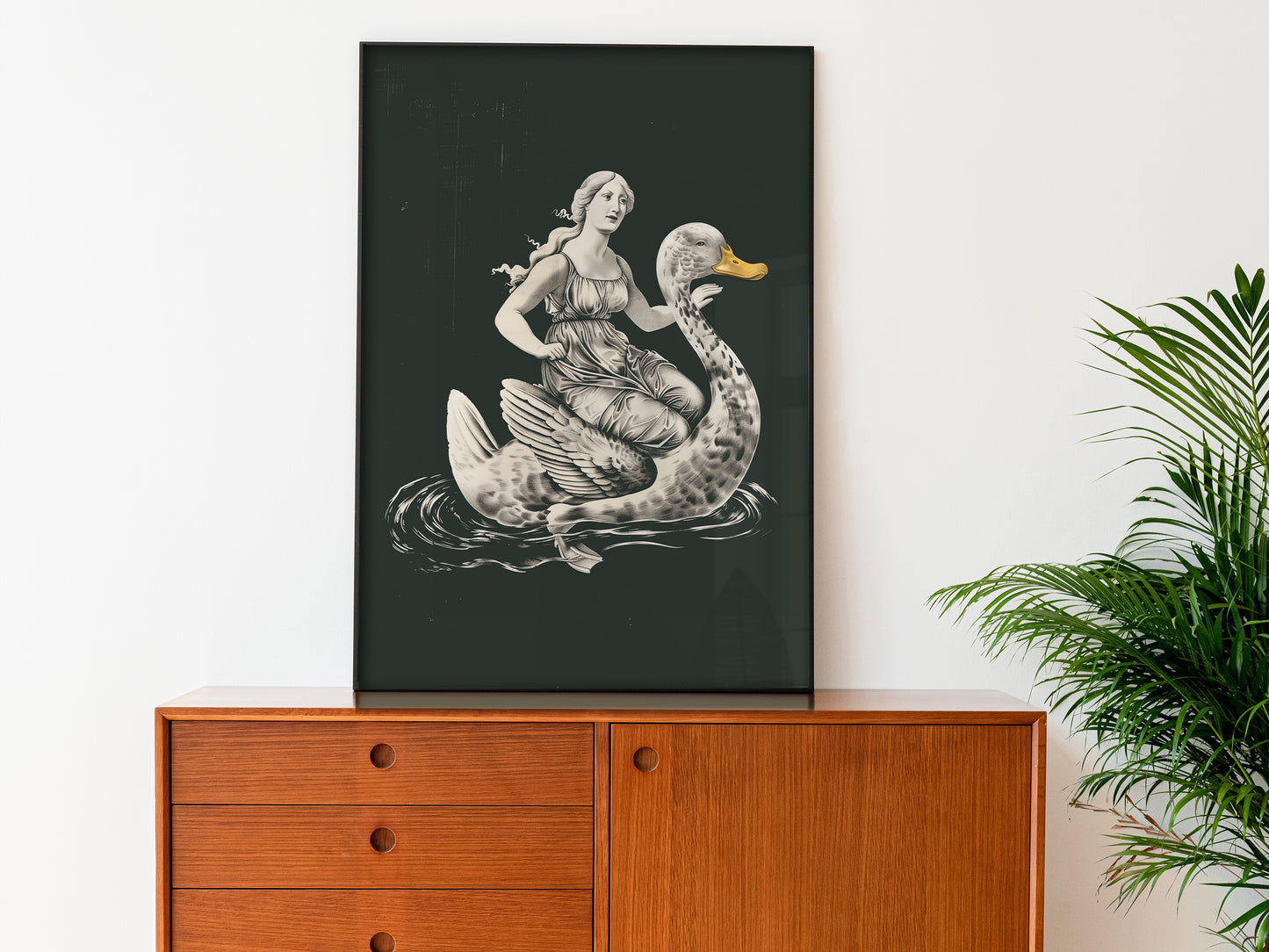 Venus riding a rubber duck Funny Poster for Bathroom Wall Art Vintage Funny Toilet Print Duck Poster Dark Minimalist Art Eclectic Print